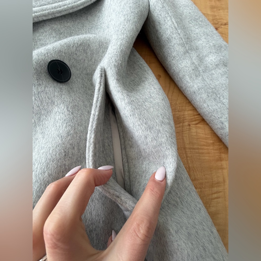 Club Monaco Daylina Long Wool Coat Heather Gray Size Small - Picture 6 of 16